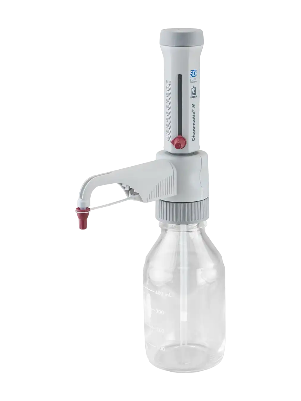 Bottle-Top Dispenser, Dispensette® S, W/O Valve 0,1-1 ml Adjustable Volume (Analog), 0,006 ml Accuracy, 0,02 ml Subdivision