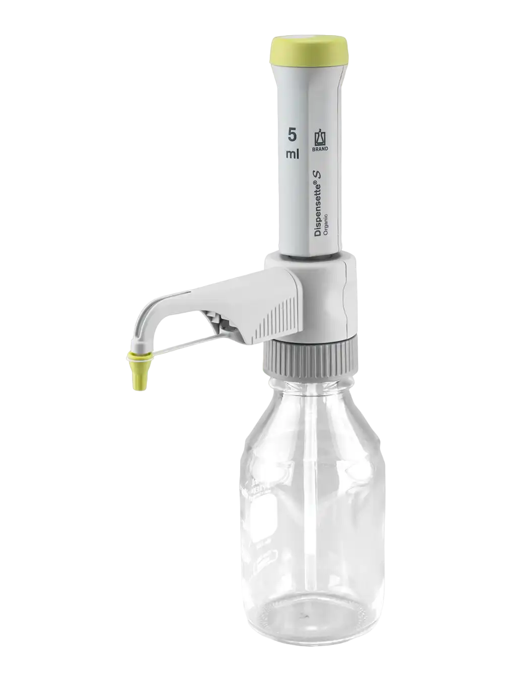Bottle-Top Dispenser, Dispensette® S Organic, W/O Valve 5 ml Fixed Volume, 0,025 ml Accuracy