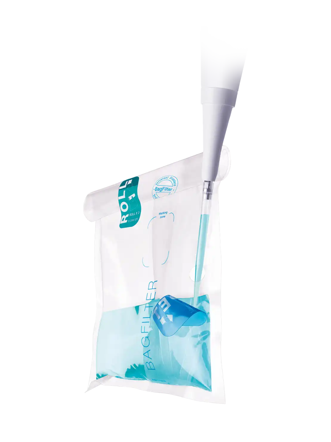 Stomacher Blender Bag, BagFilter® Pipet & Roll, with Lateral Filter, Sterile, 190 x 300 mm Dimensions, 400 ml, 25 pcs/pack, 500 pcs/box