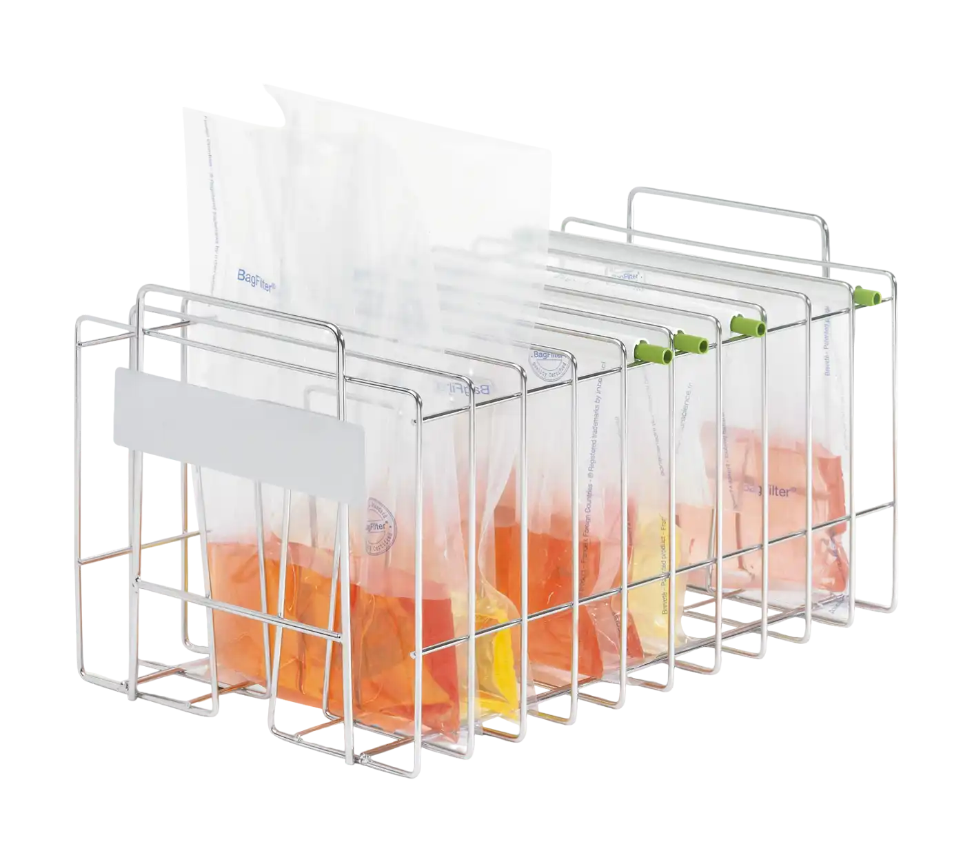 Bag Storage Rack, BagRack® 400, Stainless Steel, Autoclavable, for 10 Bags with 400 ml Volume