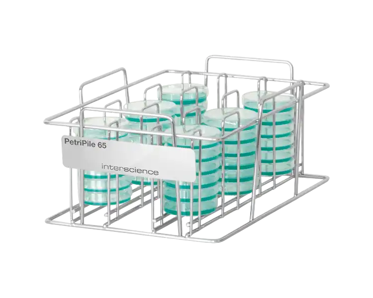 Petri Dish Storage Stack, PetriPile® 65, Stainless Steel, Autoclavable, for 36 Petri Dishes with 65 mm Diameter