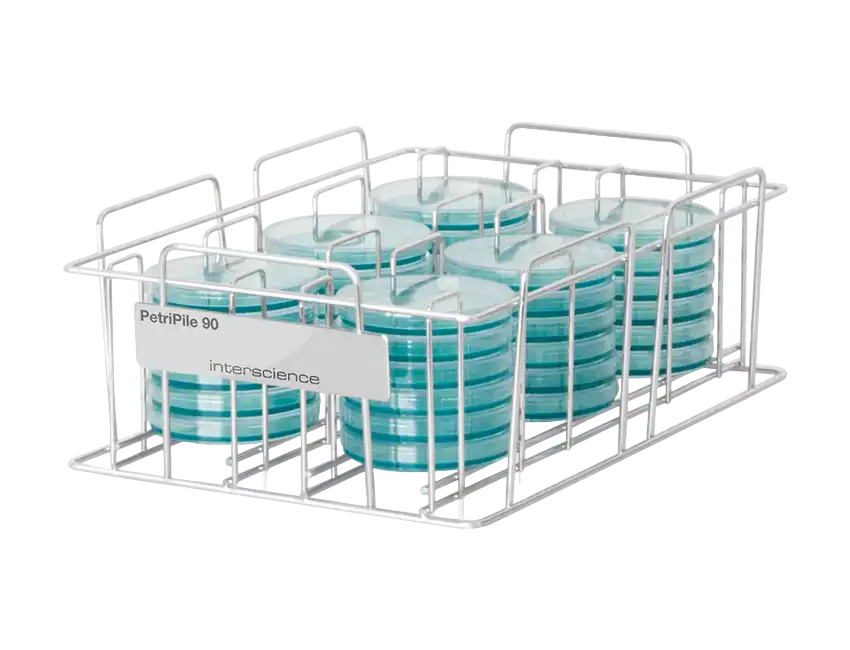 Petri Dish Storage Stack, PetriPile® 90, Stainless Steel, Autoclavable, for 36 Petri Dishes with 90 mm Diameter