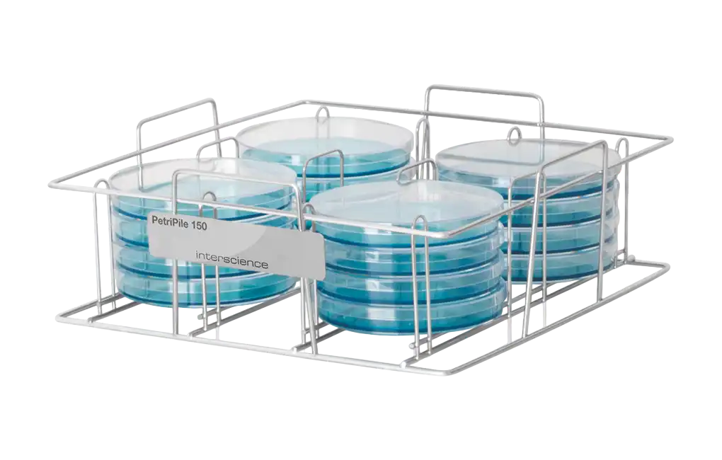 Petri Dish Storage Stack, PetriPile® 150, Stainless Steel, Autoclavable, for 16 Petri Dishes with 150 mm Diameter