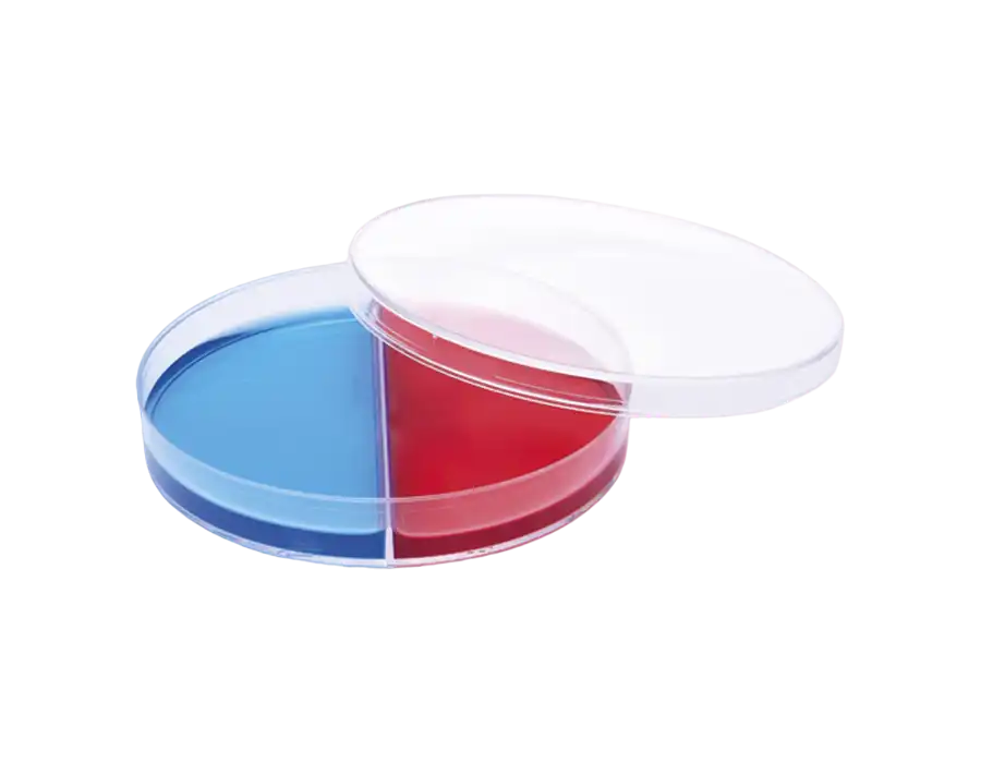 Petri Dishes, P.S, 90 mm Diameter, 17 mm Height, 2 Section, Aseptic Sterile, 500 pcs/pack