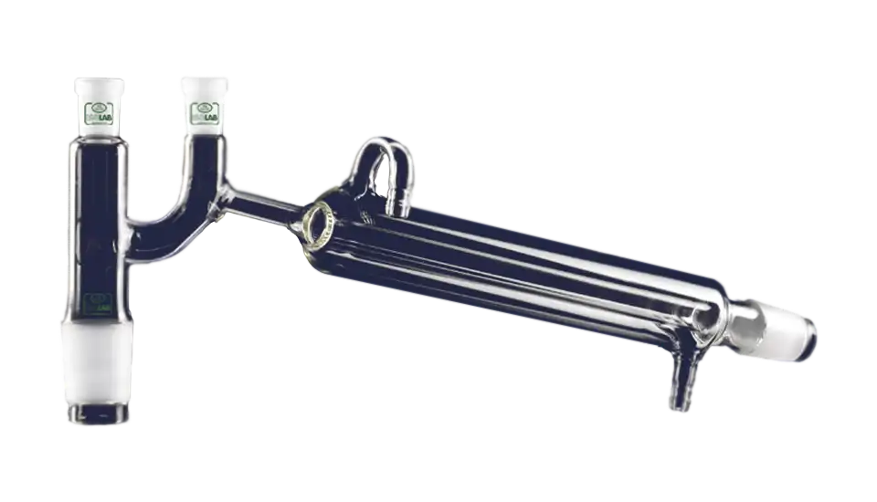 Distilling Links, Borosilicate Glass, Claisen Head, with 160 mm Condenser, Male Joints: NS 14/23, Female Joints: NS 14/23