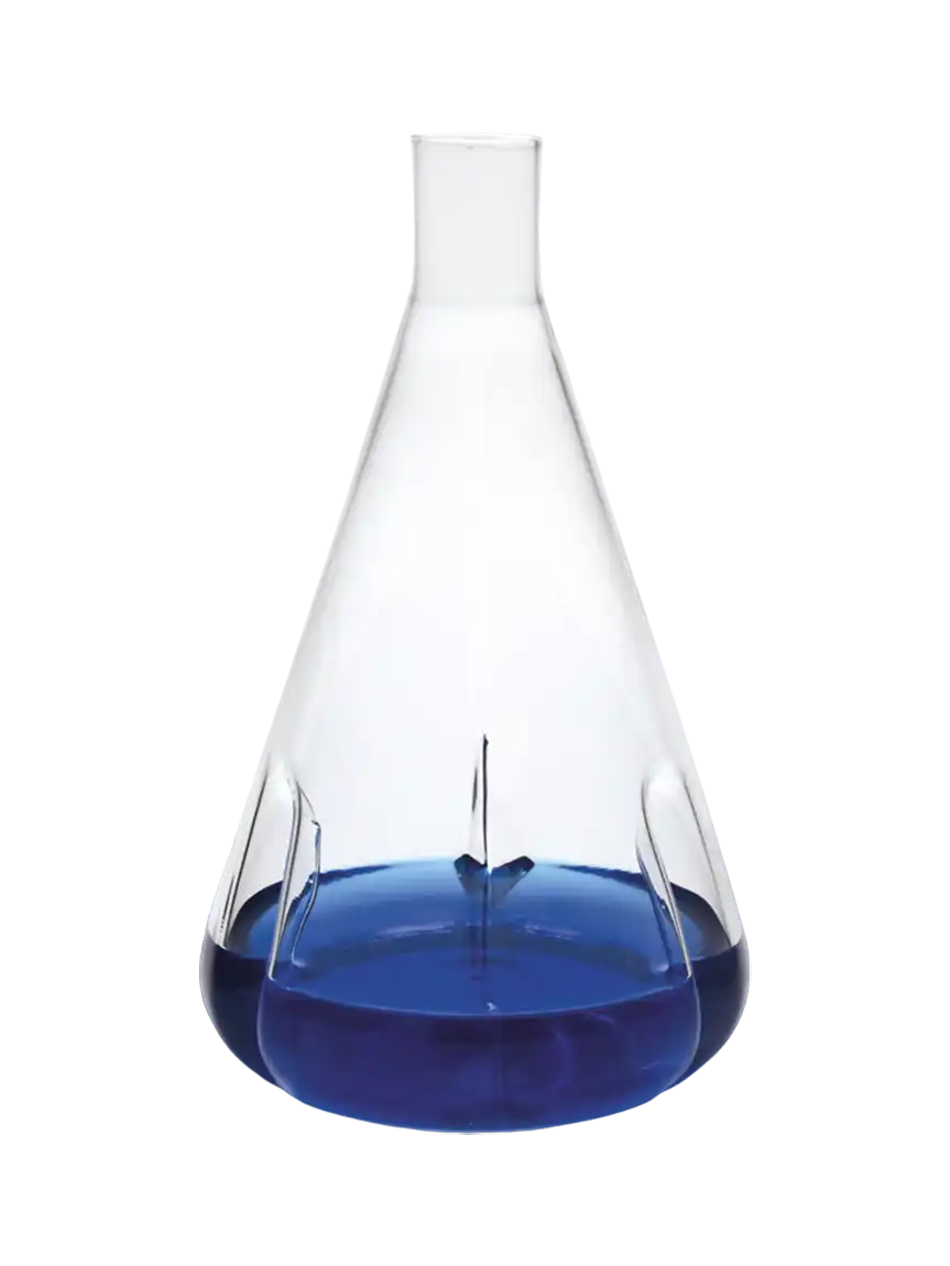 Erlenmeyer Flask, Borosilicate Glass, for Cell Culture, Baffled, W/O Joint, W/O Caps, W/O Scale, 100 ml Volume