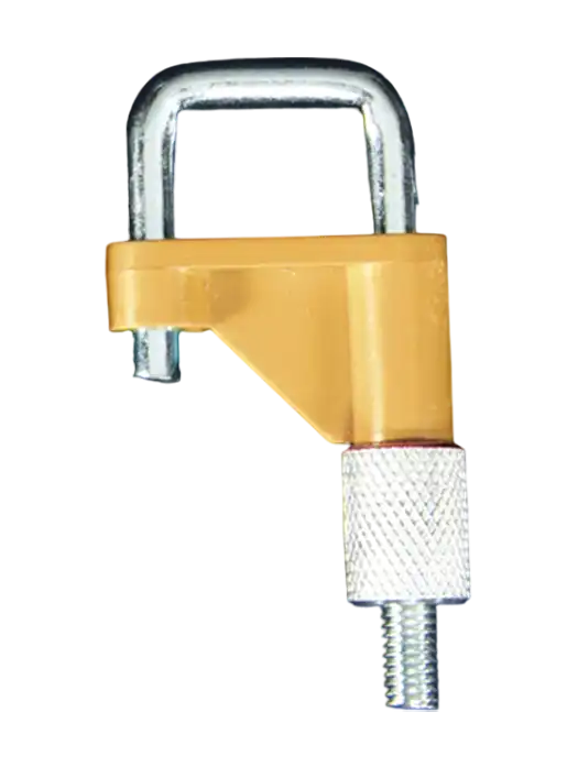 Tubing Clamp, with Stainless Steel Clamp and HIPS Pressure Plate, Click-Lock (Screw), for Hose with Maximum 10 mm Diameter, Orange