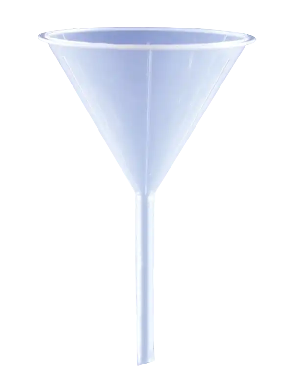 Funnel, P.P, General Use (Short Stem), Plain, 60° Angled Body, 40 mm Diameter