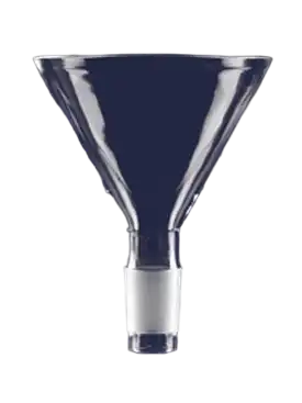 Funnel, Borosilicate Glass, for Transfering Powders, Plain, 60° Angled Body, NS 14/23 Male Joint Stem, 60 mm Diameter