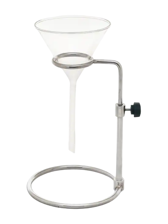 Funnel Ring Stand, Chromated Steel, W/O Slit, for all Kinds of Funnels up to 150 mm Diameter, Adjustable Height