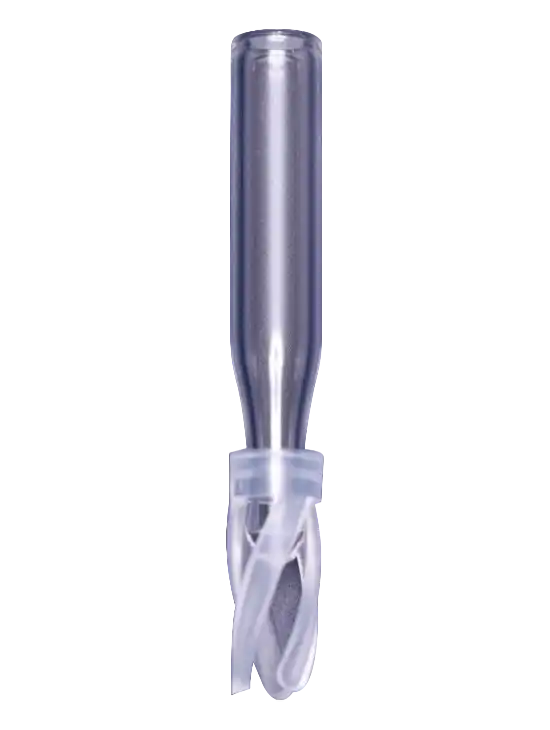 Insert, Glass, Clear, for Vials with N8 Neck, Conical Bottom with P.P Spring, 0,1 ml Volume, 5 x 29 mm Dimensions, 100 pcs/pack