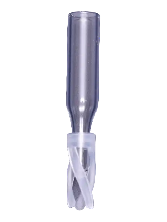 Insert, Glass, Clear, for Vials with N9 Neck, Conical Bottom with P.P Spring, 0,1 ml Volume, 5,7 x 29 mm Dimensions, 100 pcs/pack