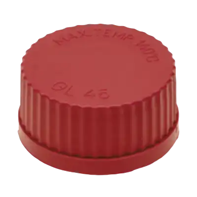 Cap, P.P, GL 45 Screw Mouth, Red, 10 pcs/pack