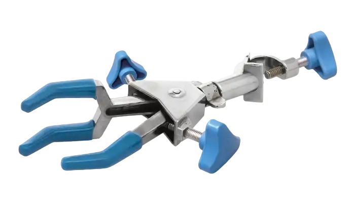 Clamp, Chromated Steel Body, PVC Coated 3 Jaws with 70 mm Grip Diameter, with Bosshead