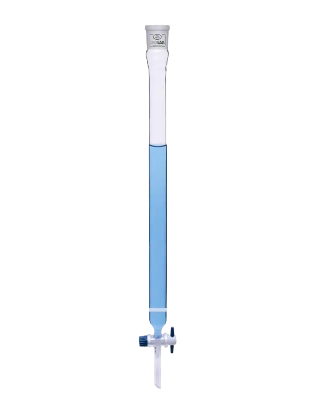 Chromotography Column, Borosilicate Glass, with Glass Filter, with PTFE Stopcock, 200 mm Effective Length, 10 mm Internal Diameter, NS 14/23 Female Joint