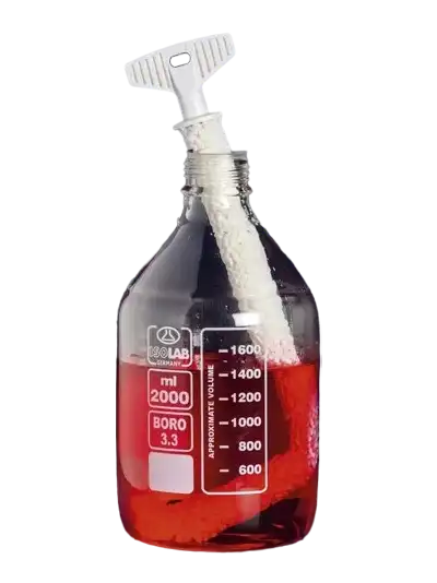 Laboratory Brush, for Labware with Narrow Neck and Wider Base Such as Flasks, Erlenmeyers, Bottles, Flexible, 20 mm Brush Diameter, 370 mm Total Lenght