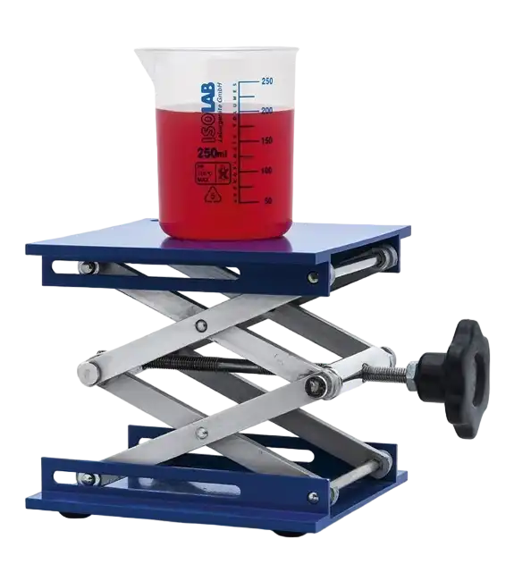 Laboratory Jack, Anodized Aluminium Table and Base Plate, Stainless Steel Scissors, 150 x 150 mm Plate Dimensions