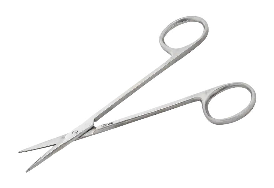 Scissors, Stainless Steel, Dissecting Use, Sharp/Straight Tips, 130 mm Total Length