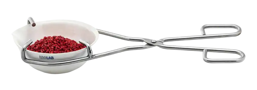 Tong for Evaporating Dishes, Chromated Steel, with 3 Grabbing Jaws, 275 mm Length