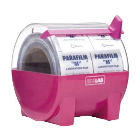 Parafilm Dispenser, ABS, Clear Hinged Lid, for 1 Roll of 100 mm Width Parafilm or 2 Rolls of 50 mm Width Parafilm, Ruby