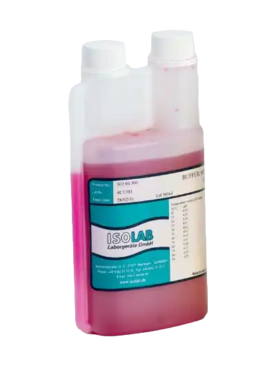 pH Buffer Calibration Standard Solution, pH 4.00, NIST Traceable, Twin Neck Bottle, Red - 500 ml