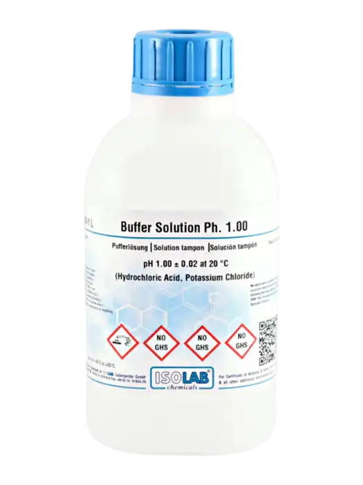 pH Buffer Calibration Standard Solution, pH 1.00, ±0.02 at 20°C (Hydrochloric acid, Potassium Chloride) - 1000 ml