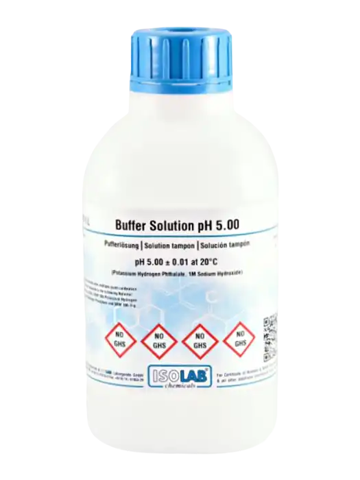 pH Buffer Calibration Standard Solution, pH 5.00, ±0.01 at 20°C (Potassium Hydrogen Phthalate, 1M Sodium Hydroxide) - 1000 ml