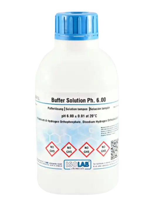 pH Buffer Calibration Standard Solution, pH 6.00, ±0.01 at 20°C (Potassium di-hydrogen Orthophosphate, Disodium Hydrogen Orthophosphate) - 1000 ml