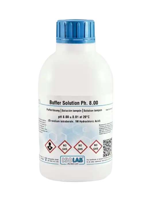 pH Buffer Calibration Standard Solution, pH 8.00, ±0.01 at 20°C (di-Sodium Tetraborate, 1M Hydrochloric Acid) - 1000 ml