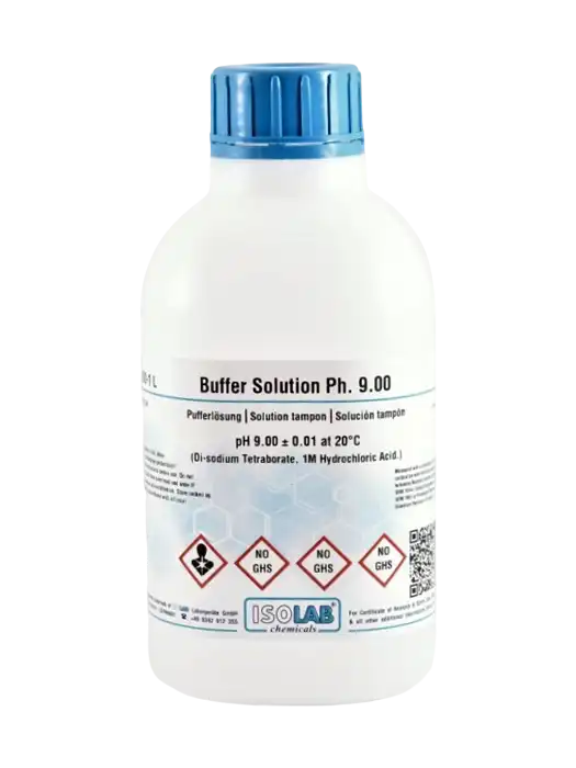 pH Buffer Calibration Standard Solution, pH 9.00, ±0.01 at 20°C (di-Sodium Tetraborate, 1M Hydrochloric Acid) - 1000 ml