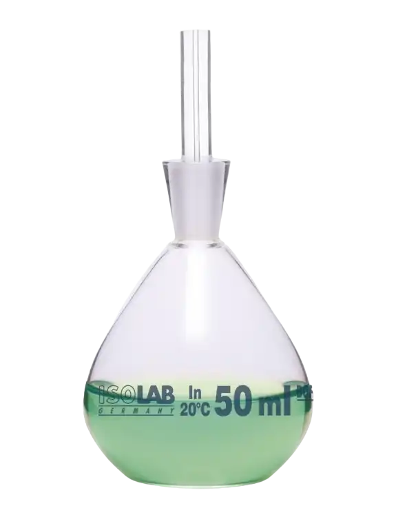 Pycnometer (Gay Lussac), Borosilicate Glass, Non-calibrated, W/O Thermometer, Two Side Polished Cover, 5 ml Volume