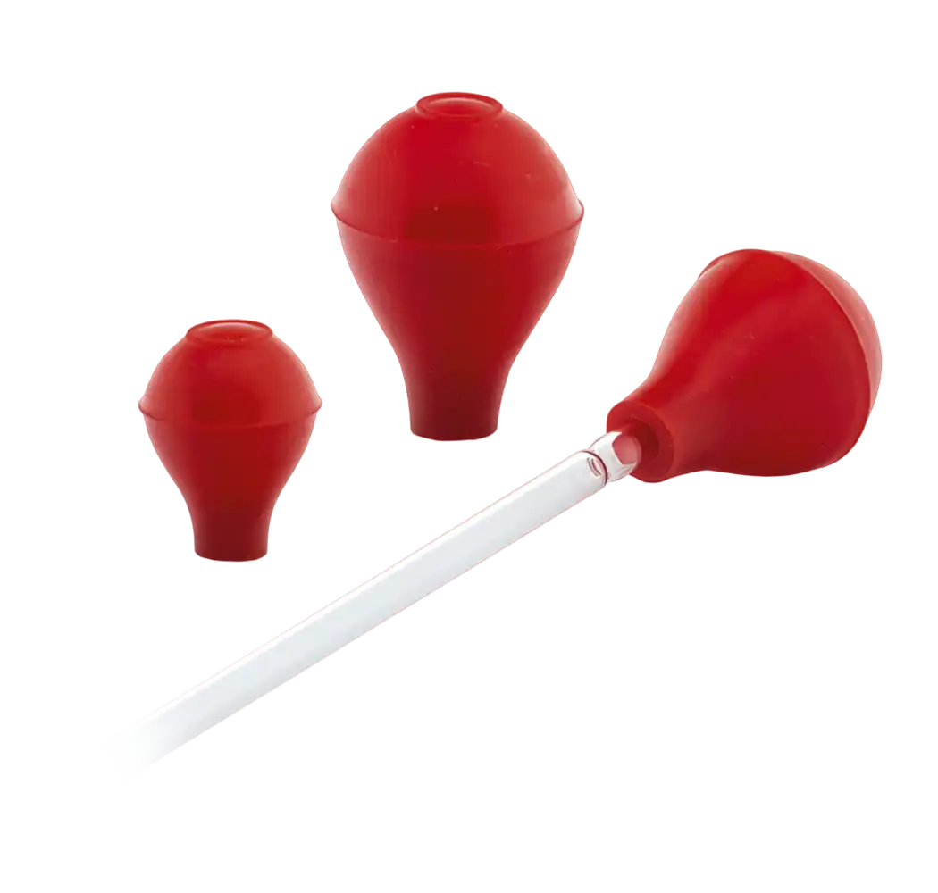 Pipette Filler, Silicone, for Pipettes, Red, Maximum 3 ml Volume