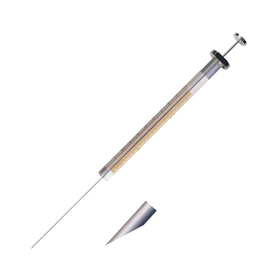 Syringe, Borosilicate Glass Body, Stainless Steel Piston, Fixed Needle, Needle Serie FN, Needle Type A, 5 μl Volume