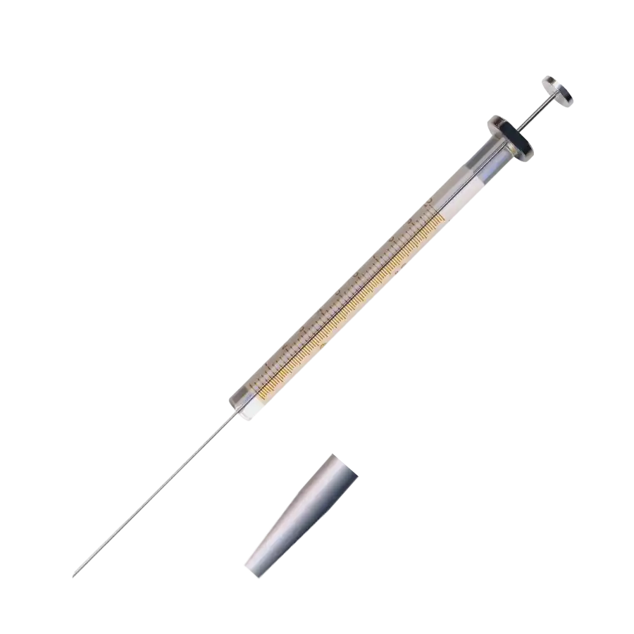 Syringe, Borosilicate Glass Body, Stainless Steel Piston, Fixed Needle, Needle Serie FN, Needle Type C, 5 μl Volume