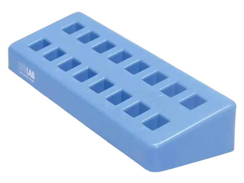 Spectrophotometer Cuvette Stand, P.P, 16 Cuvettes with 10 mm Width, 210 x 70 x 35 mm Dimensions, Blue