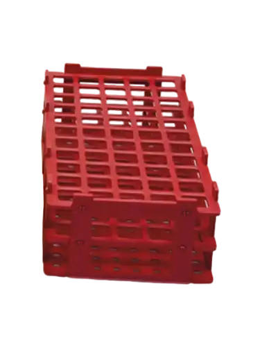 Tube Rack, Dismantled, P.P, 84 Well, for 13 mm Tubes, 125 x 265 x 70 mm, Red