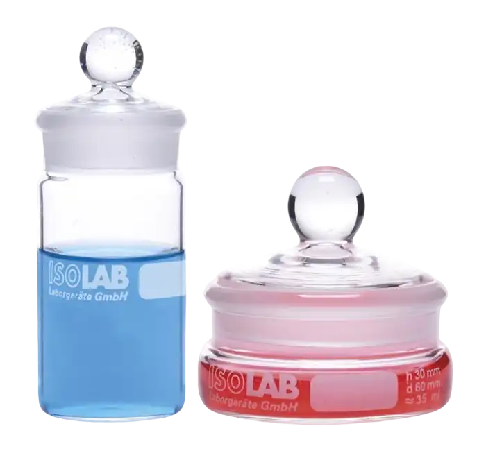 Weighing Bottle, Borosilicate Glass, with Joint and Lid, Labelling Area, 25 mm Diameter, 40 mm Height