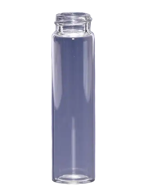 Vial, Glass, Clear, N20 Screw Neck, 22 ml Volume, 22,7 x 86 mm Dimensions, W/O Label, W/O Cap and Septa, 100 pcs/pack