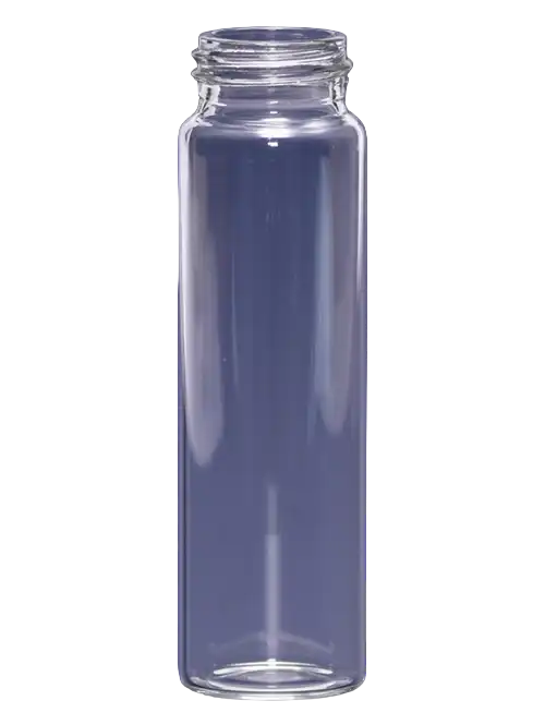 Vial, Glass, Clear, N24 Screw Neck, 40 ml Volume, 27,5 x 95 mm Dimensions, W/O Label, W/O Cap and Septa, 100 pcs/pack