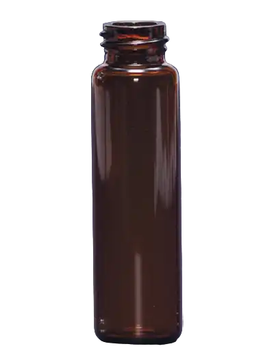 Vial, Glass, Amber, N15 Screw Neck, 12 ml Volume, 18,5 x 66 mm Dimensions, W/O Label, W/O Cap and Septa, 100 pcs/pack