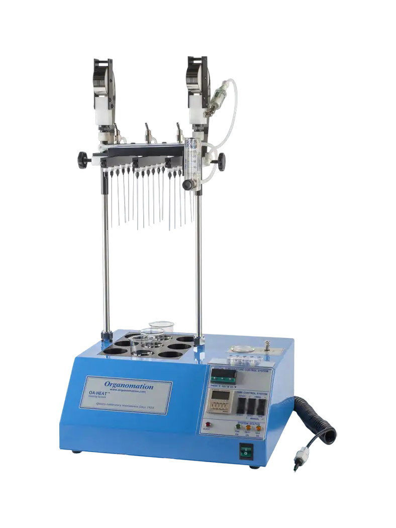 Nitrogen Evaporator, MULTIVAP Series, Acid Resistant Coating, with Dry Block Heater (30-120°C and 900 W), Digital Control, 9 Sample Positions