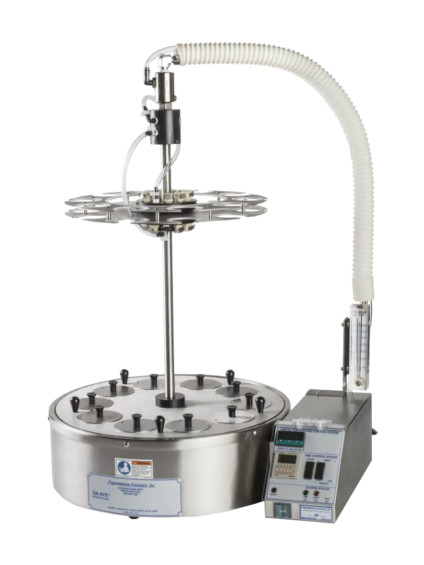 Solvent Evaporation Unit, S-EVAP-RB Series, with Water Bath (30-100°C and 1600 W), Nitrogen Purge Manifold Add-on, Digital Control, 10 Sample Positions
