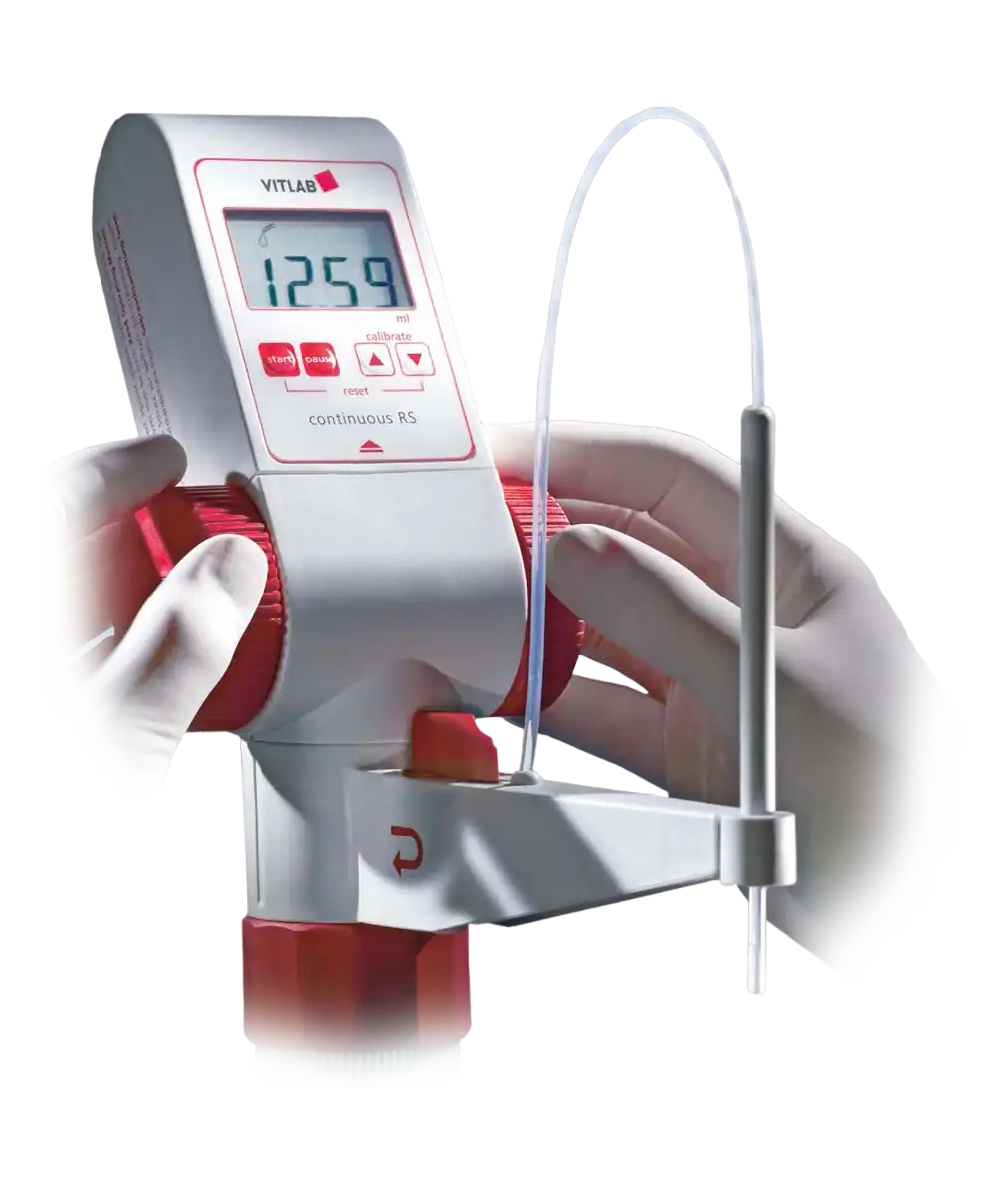 Bottle-Top Burette (Titrator), Continuous E, Digital, with Recirculation Valve 25 ml Capacity, 0,05 ml Accuracy, W/O PC Interface