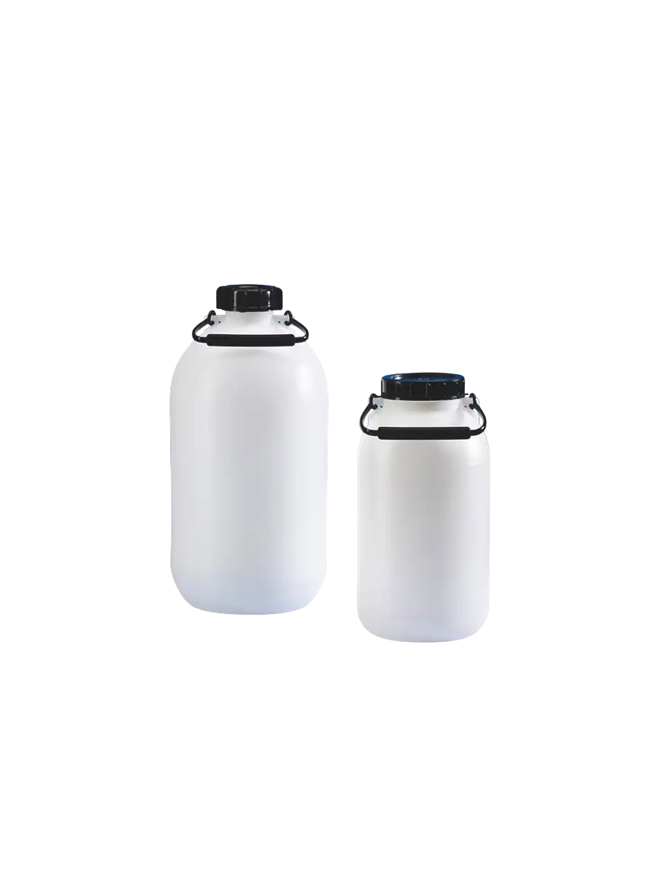 Jerrycan, PE-HD, Black Screw Cap, with Handle, W/O Stopcock, 90 mm Mouth Diameter, 163 mm Jerrycan Diameter, 318 mm Height, 5 L Volume