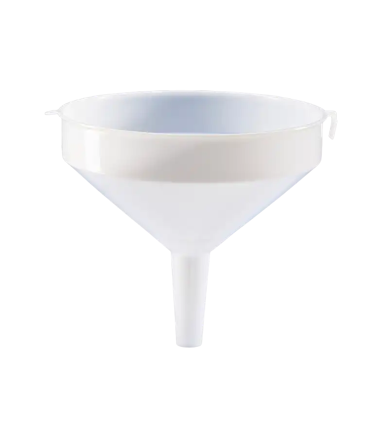 Funnel, PE-HD, for Large Amounts of Liquids, Plain, 60° Angled Body, 42 mm Stem Diameter, 400 mm Diameter, 365 mm Length, 12500 ml Volume