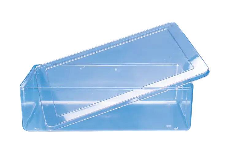 Multi-Purpose Container, SAN, Clear, with Fitted Lid, 340 mm Length, 230 mm Width, 94 mm Height, 4 L Volume