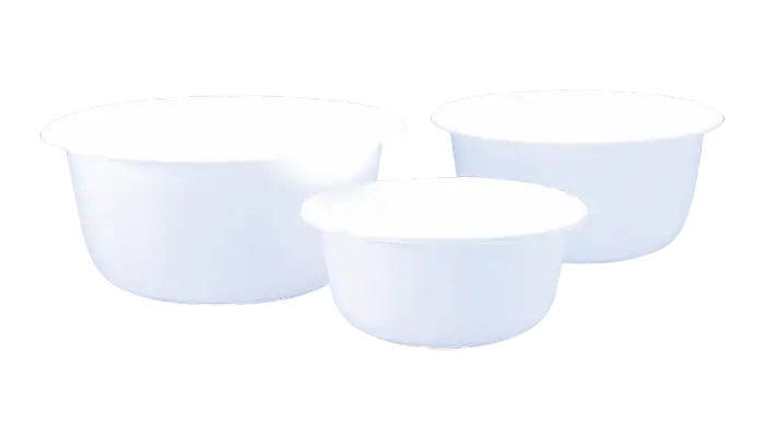 Bowl, P.P, White, W/O Lid, Round Form, 160 mm Diameter, 70 mm Height, 0,9 L Volume