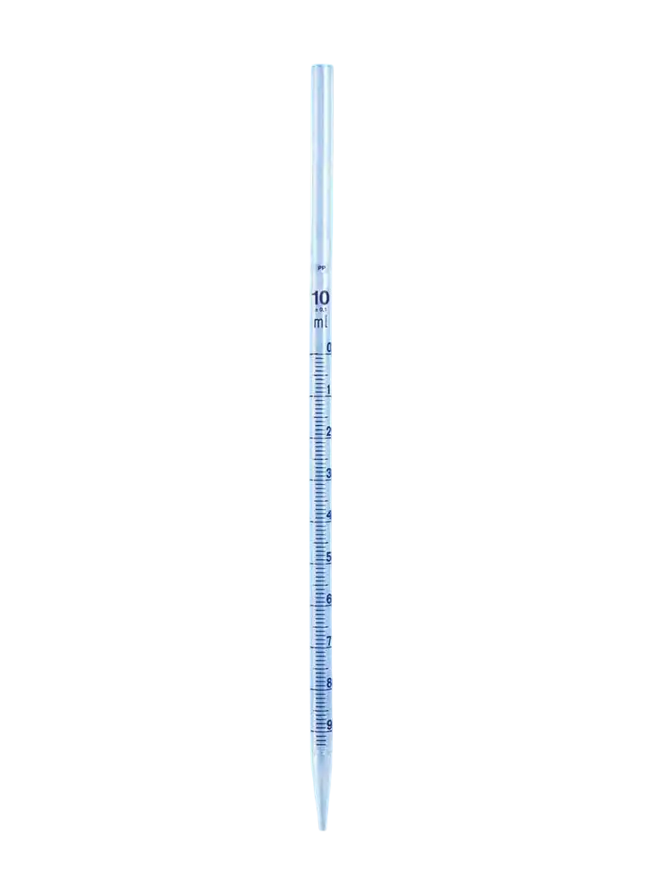 Measuring Pipette, P.P, Graduated, Class B, High Chemical Resistance, Blue Scale, 1 ml Volume, 0,1 Subdivision, 300 mm Length