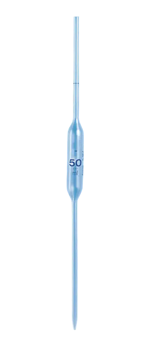 Measuring Pipette, P.P, Volumetric, Class B, High Chemical Resistance, Blue Scale, 1 ml Volume, 300 mm Length