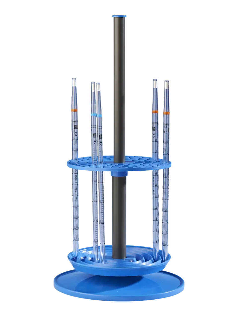 Pipette Stand, P.P, Vertical, 94 Places, Can Rotate 360°, 230 mm Base Diameter, 470 mm Total Height